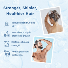 Nefol Blue Tea Hair Care Combo-Anti Hair Fall Shampoo (300 ml), Hair Mask (300 ml) & Nourishing Hair Oil (200 ml) - Nefol