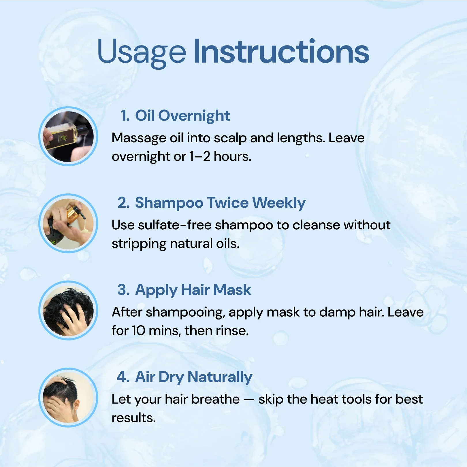 Nefol Blue Tea Hair Care Combo-Anti Hair Fall Shampoo (300 ml), Hair Mask (300 ml) & Nourishing Hair Oil (200 ml) - Nefol
