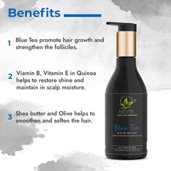 Nefol Hair Mask with Blue Tea, Shea Butter, Quinoa, and Olive Squalane - Restores Shine, Softens Hair - 300ml