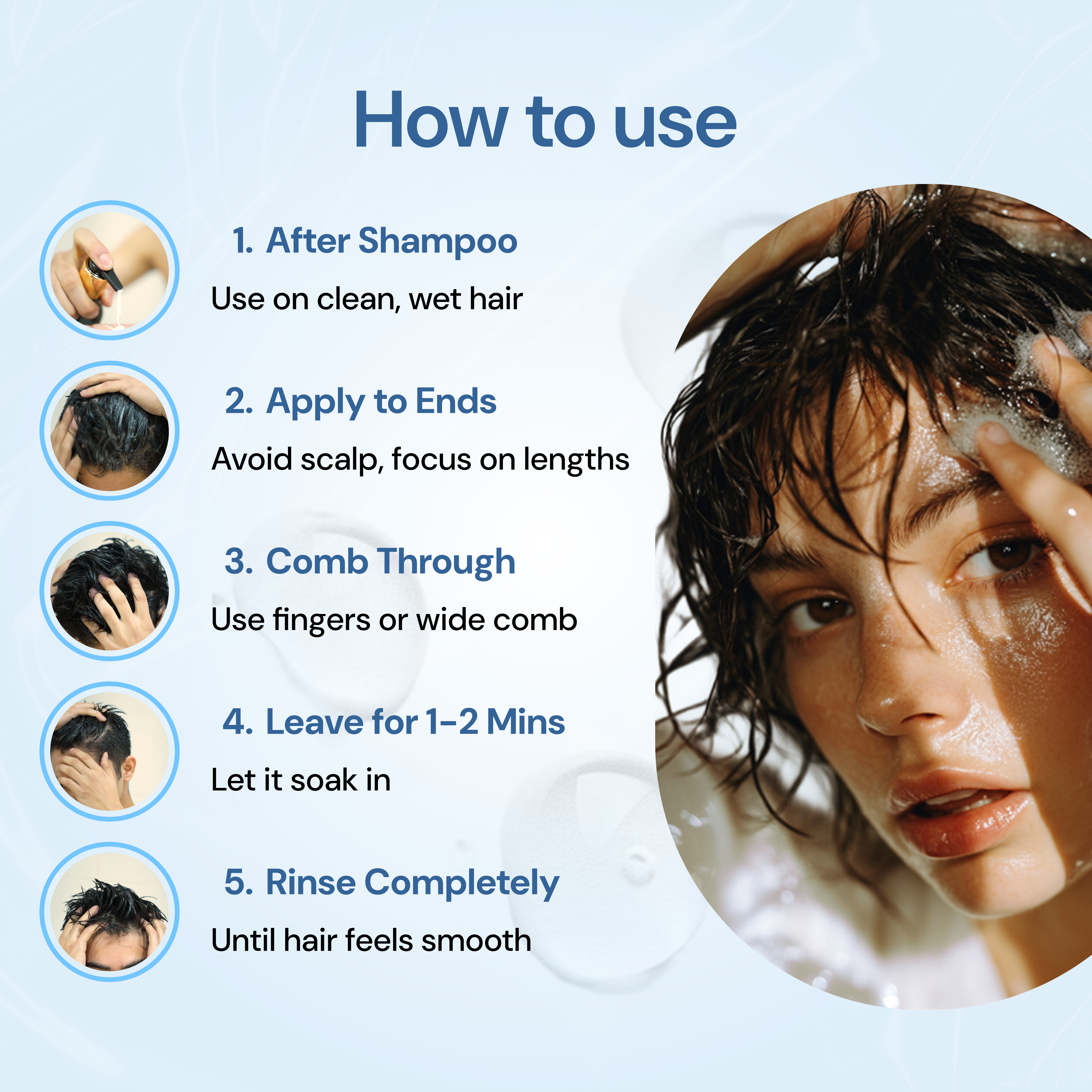 Nefol Hair Mask with Blue Tea, Shea Butter, Quinoa, and Olive Squalane - Restores Shine, Softens Hair - 300ml