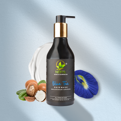 Nefol Hair Mask with Blue Tea, Shea Butter, Quinoa, and Olive Squalane - Restores Shine, Softens Hair - 300ml